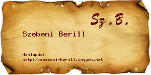 Szebeni Berill névjegykártya